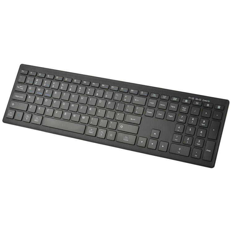 Lisslune | 169 2.4Ghz + Bluetooth Dual Mode Wireless Keyboard, Compatible with iSO & Android & Windows (Black)