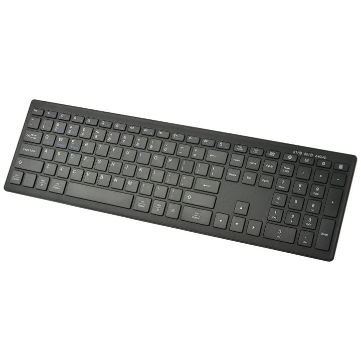 Lisslune | 169 2.4Ghz + Bluetooth Dual Mode Wireless Keyboard, Compatible with iSO & Android & Windows (Black)