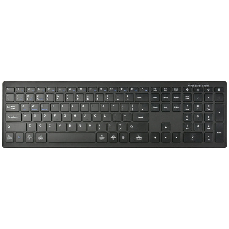 Lisslune | 169 2.4Ghz + Bluetooth Dual Mode Wireless Keyboard, Compatible with iSO & Android & Windows (Black)