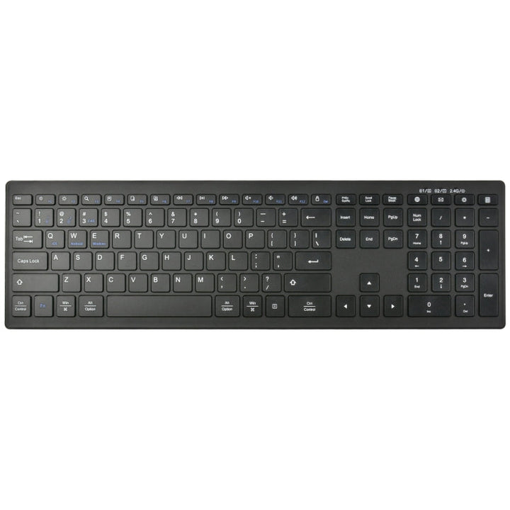 Lisslune | 169 2.4Ghz + Bluetooth Dual Mode Wireless Keyboard, Compatible with iSO & Android & Windows (Black)