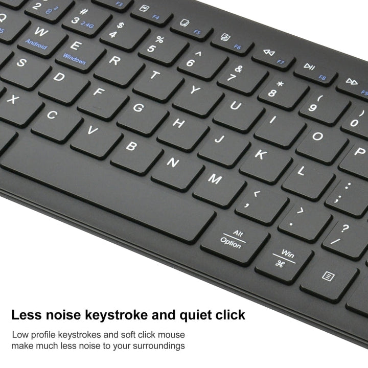 Lisslune | 169 2.4Ghz + Bluetooth Dual Mode Wireless Keyboard, Compatible with iSO & Android & Windows (Black)