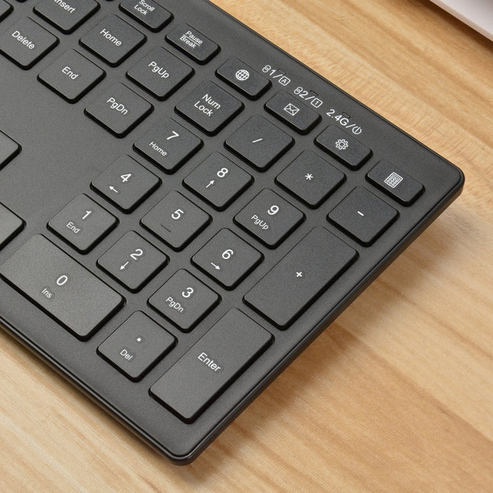 Lisslune | 169 2.4Ghz + Bluetooth Dual Mode Wireless Keyboard, Compatible with iSO & Android & Windows (Black)