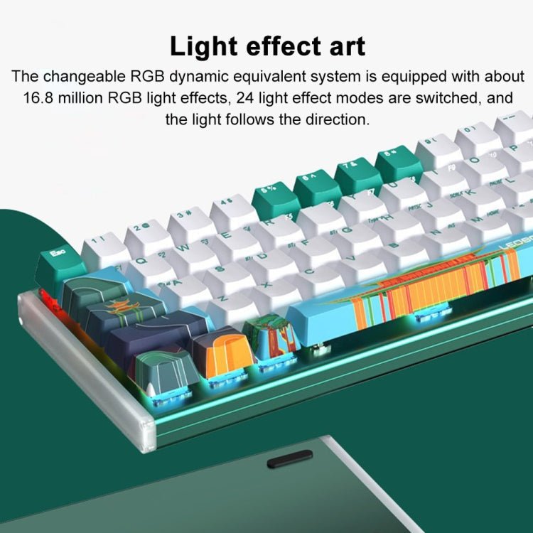 Lisslune | LEOBOG K67 2.4G Bluetooth Wireless RGB Three Modes Customized Mechanical Keyboard, Ice Crystal Switch (Green)