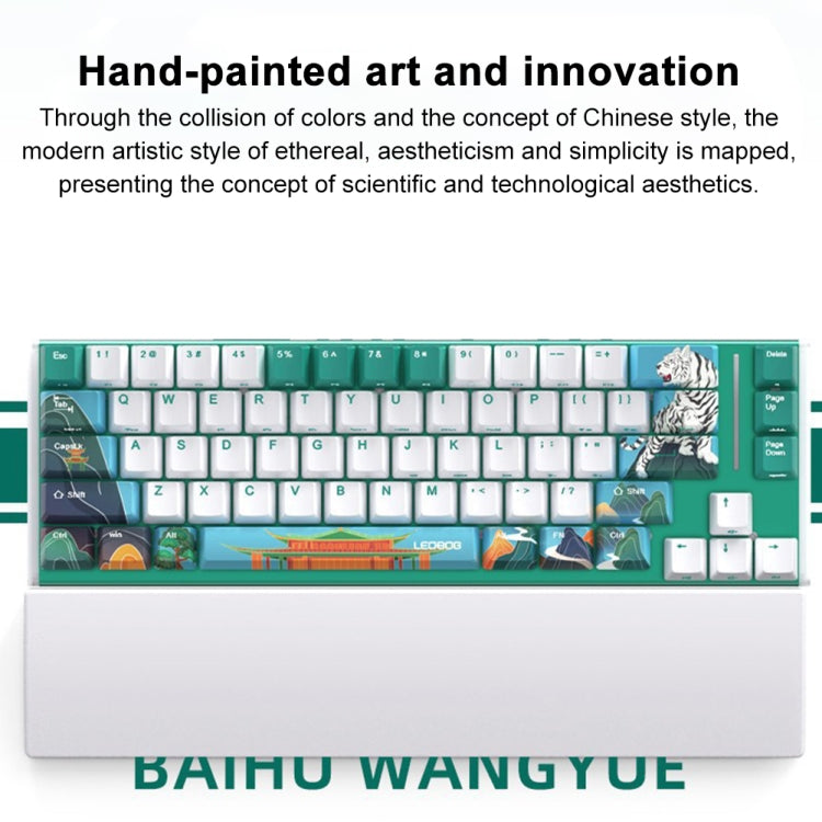 Lisslune | LEOBOG K67 2.4G Bluetooth Wireless RGB Three Modes Customized Mechanical Keyboard, Ice Crystal Switch (Green)