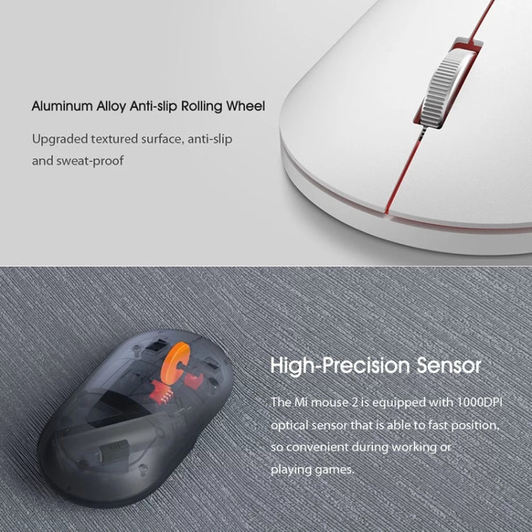Lisslune | Original Xiaomi 2.4GHz 125HZ 1000DPI rechargeable ultra-thin computer mouse 2(Black)