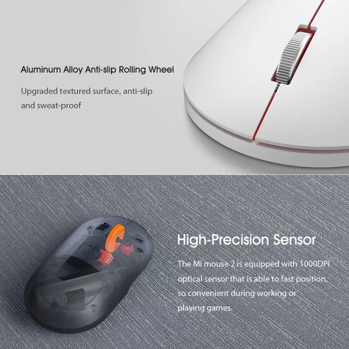 Lisslune | Original Xiaomi 2.4GHz 125HZ 1000DPI rechargeable ultra-thin computer mouse 2(Black)