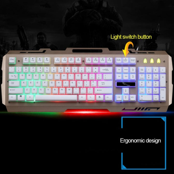 Lisslune | Chasing Leopard G700 USB RGB backlit wired optical gaming mouse and keyboard set, keyboard cable length: 1.35m, mouse cable length: 1.3m (Black)