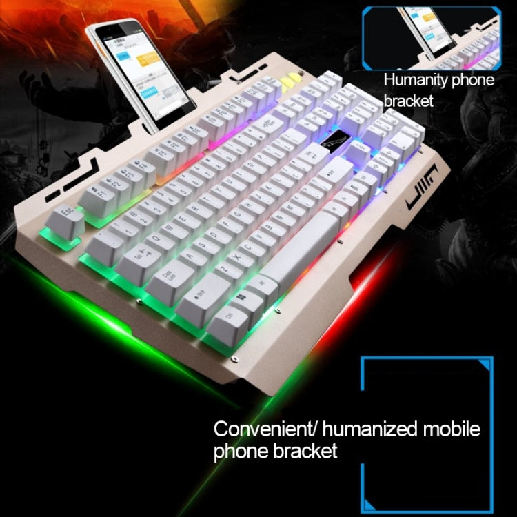 Lisslune | Chasing Leopard G700 USB RGB backlit wired optical gaming mouse and keyboard set, keyboard cable length: 1.35m, mouse cable length: 1.3m (Black)