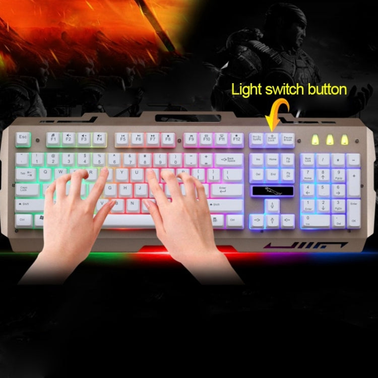 Lisslune | Chasing Leopard G700 USB RGB Backlit Wired Optical Gaming Mouse and Keyboard Set, Keyboard Cable Length: 1.35 m, Mouse Cable Length: 1.3 m (White)