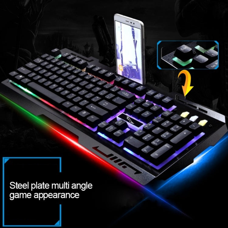 Lisslune | Chasing Leopard G700 USB RGB Backlit Wired Optical Gaming Mouse and Keyboard Set, Keyboard Cable Length: 1.35 m, Mouse Cable Length: 1.3 m (White)