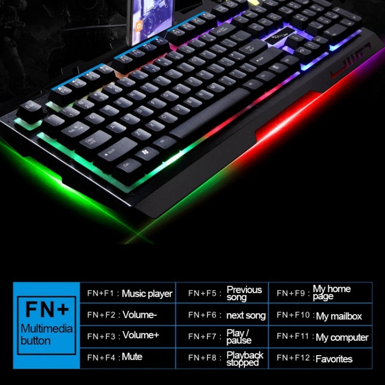 Lisslune | Chasing Leopard G700 USB RGB Backlit Wired Optical Gaming Mouse and Keyboard Set, Keyboard Cable Length: 1.35 m, Mouse Cable Length: 1.3 m (White)