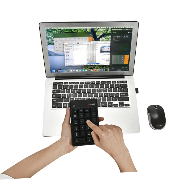 Lisslune | MC Cable MC-61CB 2.4GHz Wireless Mouse + 22-Key Numeric Keypad Keyboard with USB Receiver Set for Computer PC Laptop (Black)