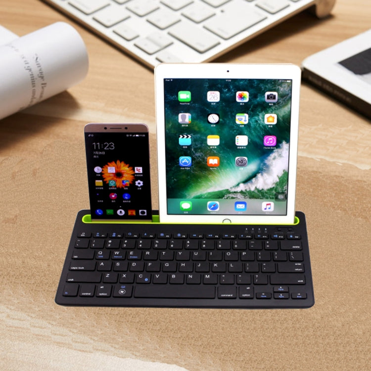 Lisslune | B908 Ultra-slim 78 Keys Bluetooth Wireless Keyboard with Concave Phone Holder (Black)