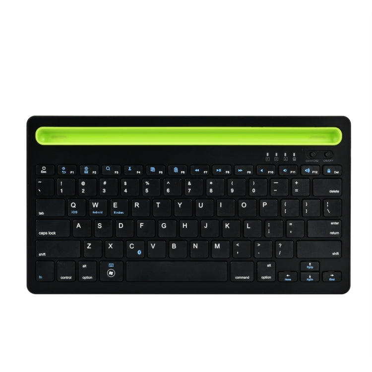 Lisslune | B908 Ultra-slim 78 Keys Bluetooth Wireless Keyboard with Concave Phone Holder (Black)