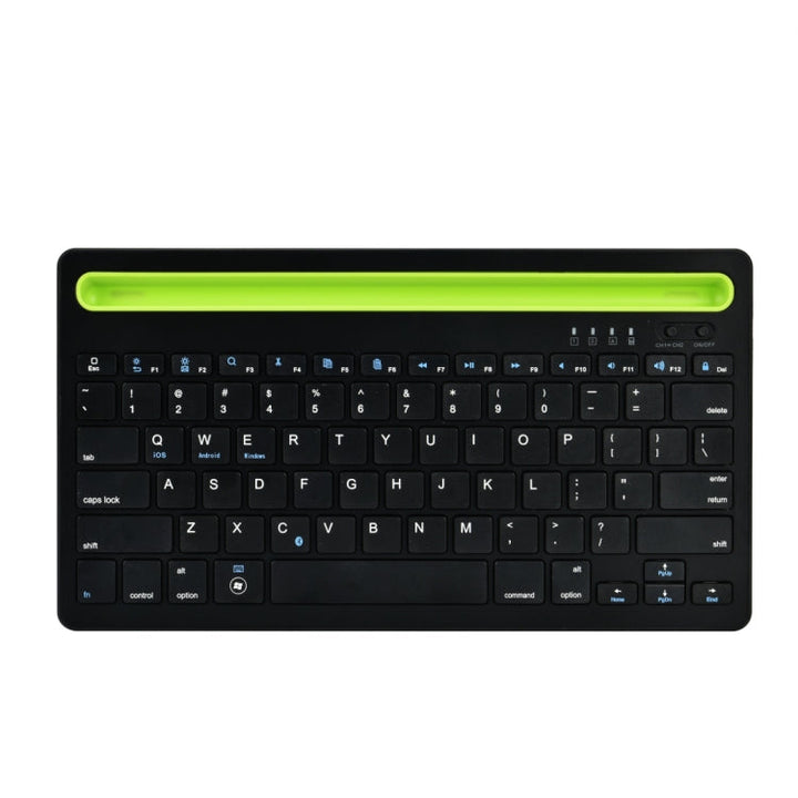Lisslune | B908 Ultra-slim 78 Keys Bluetooth Wireless Keyboard with Concave Phone Holder (Black)