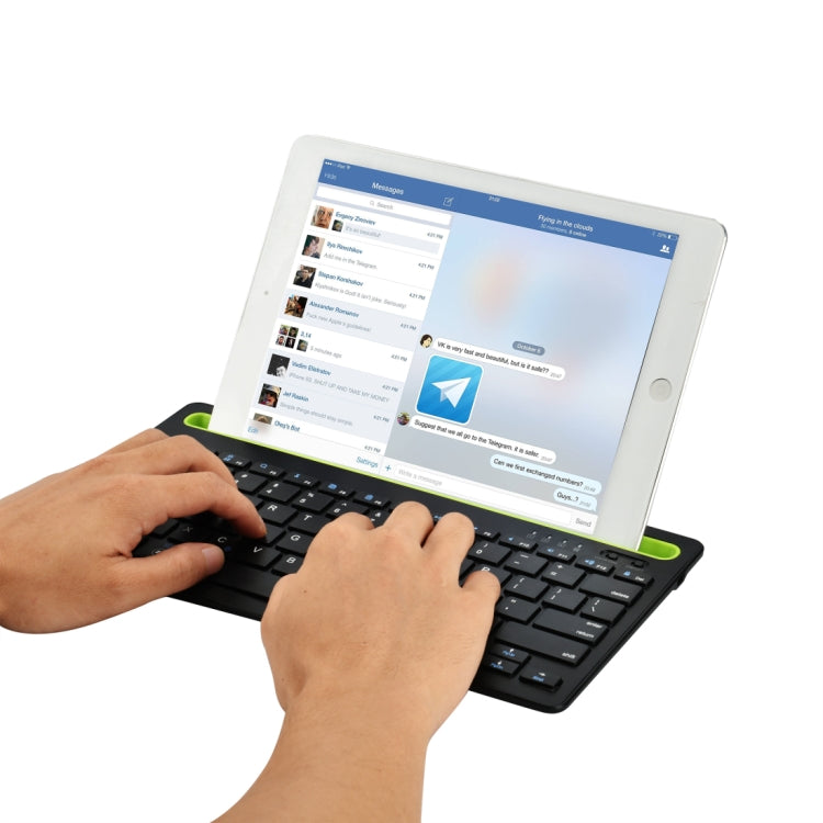 Lisslune | B908 Ultra-slim 78 Keys Bluetooth Wireless Keyboard with Concave Phone Holder (Black)