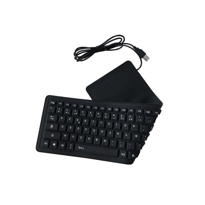 Lisslune | 103 Key French USB Wired Silicone Waterproof Keyboard Desktop Notebook Keyboard, Cable Length: 1.5 m