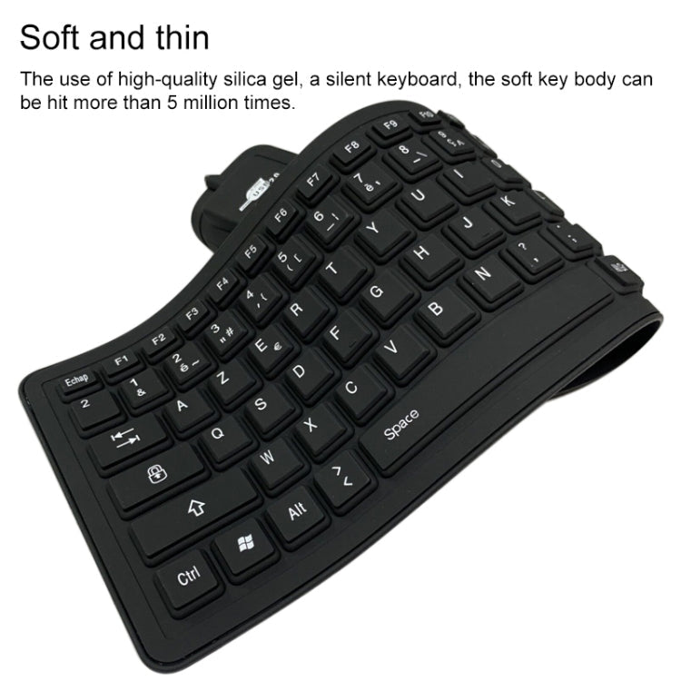 Lisslune | 103 Key French USB Wired Silicone Waterproof Keyboard Desktop Notebook Keyboard, Cable Length: 1.5 m