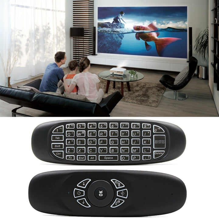 Lisslune | C120 Backlit Air Mouse 2.4GHz Wireless Keyboard 3D Gyroscope Sensor Android Remote Control for PC, Android TV Box / Smart TV, Game Devices