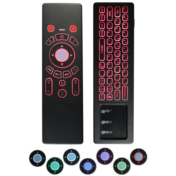 Lisslune | T6 Colored Light Version Air Mouse 2.4GHz Wireless Keyboard Remote Control with Touchpad & IR Learning for PC, Android TV Box / Smart TV, Multimedia Devices