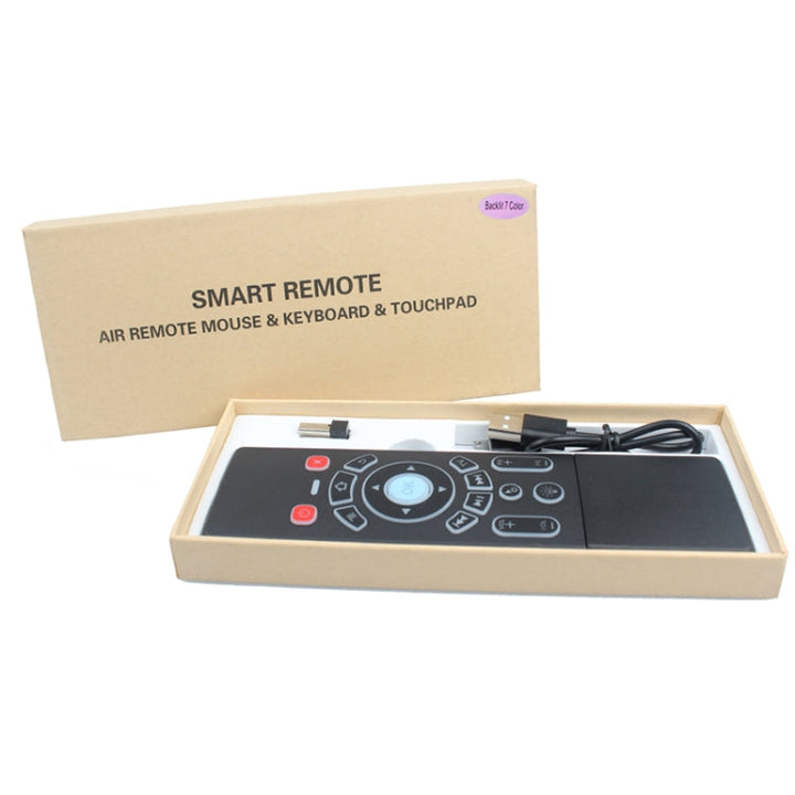 Lisslune | T6 Colored Light Version Air Mouse 2.4GHz Wireless Keyboard Remote Control with Touchpad & IR Learning for PC, Android TV Box / Smart TV, Multimedia Devices