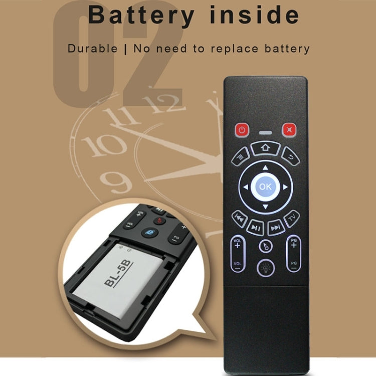 Lisslune | T6 Colored Light Version Air Mouse 2.4GHz Wireless Keyboard Remote Control with Touchpad & IR Learning for PC, Android TV Box / Smart TV, Multimedia Devices