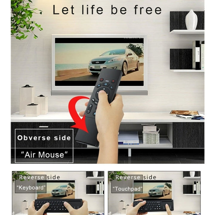 Lisslune | T6 Colored Light Version Air Mouse 2.4GHz Wireless Keyboard Remote Control with Touchpad & IR Learning for PC, Android TV Box / Smart TV, Multimedia Devices