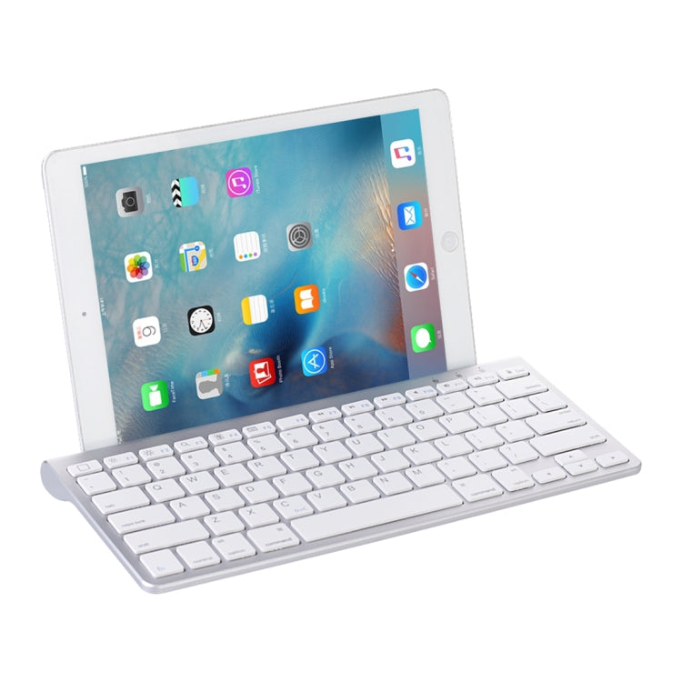 Lisslune | MC Saite 460BT 78 Keys Ultra-Thin Mini Wireless Bluetooth Keyboard, Built-in Holder, Supports Android / iOS / Windows System (Silver)