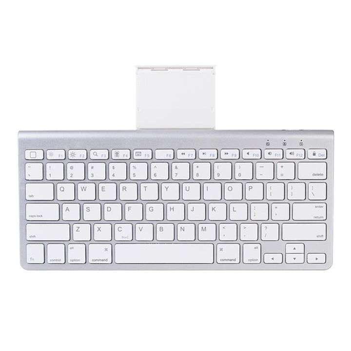 Lisslune | MC Saite 460BT 78 Keys Ultra-Thin Mini Wireless Bluetooth Keyboard, Built-in Holder, Supports Android / iOS / Windows System (Silver)