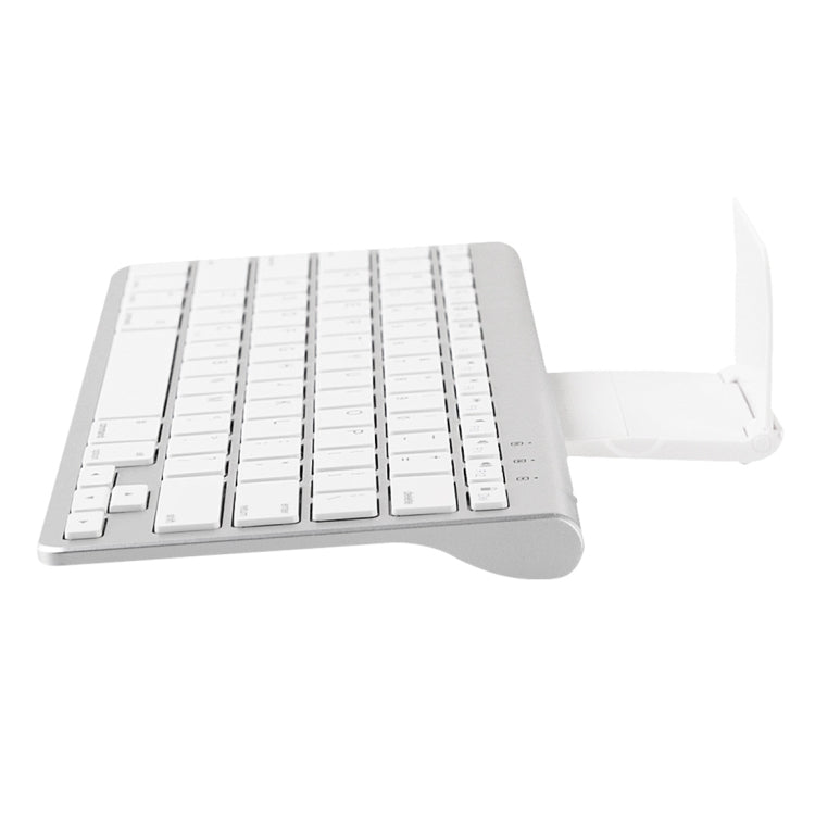 Lisslune | MC Saite 460BT 78 Keys Ultra-Thin Mini Wireless Bluetooth Keyboard, Built-in Holder, Supports Android / iOS / Windows System (Silver)