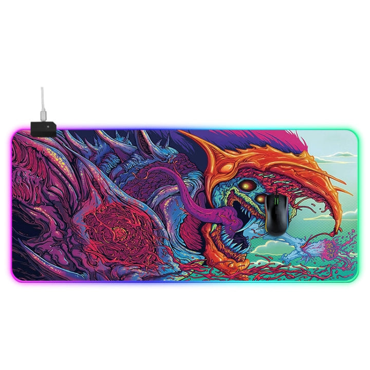 Lisslune | Computer Monster Pattern Illuminated Mouse Pad, Size: 90 x 40 x 0.4cm