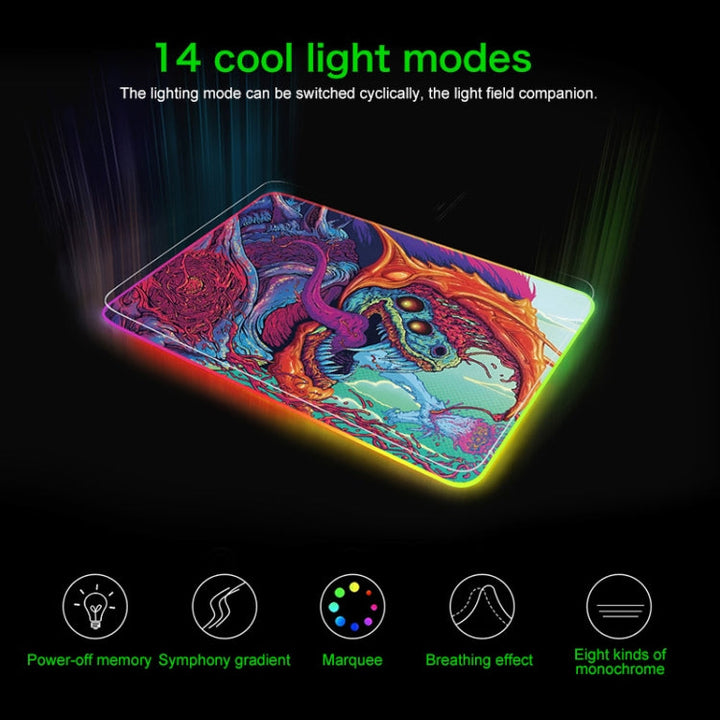 Lisslune | Computer Monster Pattern Illuminated Mouse Pad, Size: 90 x 40 x 0.4cm