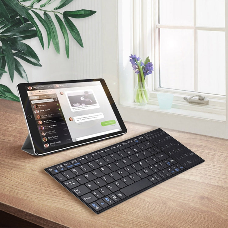 Lisslune | K-07 ABS wireless rechargeable Bluetooth touch keyboard (Black)