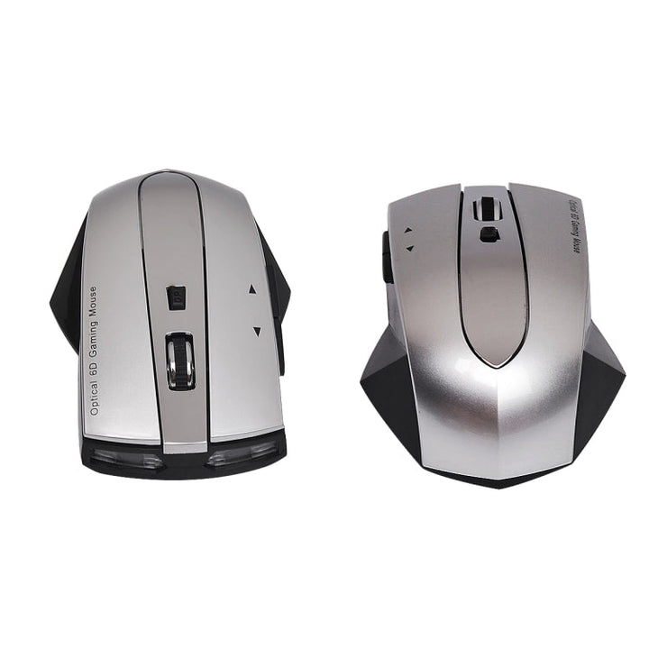 Lisslune | MZ-011 2.4GHz 1600DPI Wireless Rechargeable Optical Mouse with HUB Function (Black Silver)