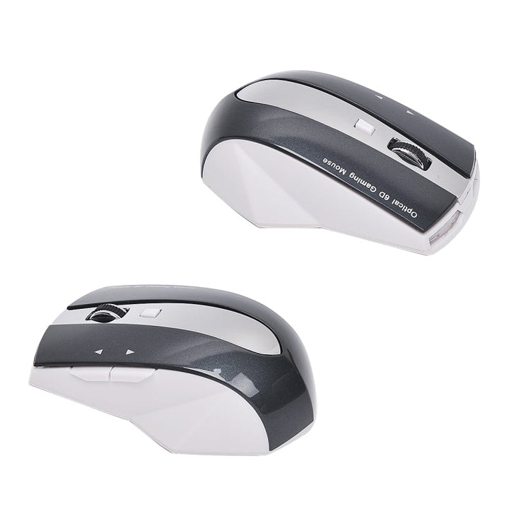 Lisslune | MZ-011 2.4GHz 1600DPI Wireless Rechargeable Optical Mouse with HUB Function (White + Royal Blue)