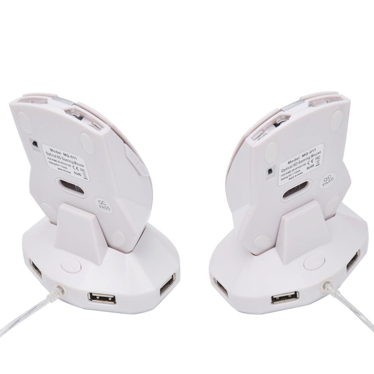 Lisslune | MZ-011 2.4GHz 1600DPI Wireless rechargeable optical mouse with HUB function (Pearl White)