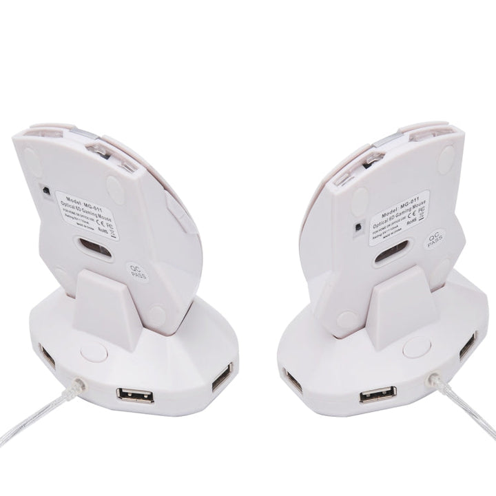 Lisslune | MZ-011 2.4GHz 1600DPI Wireless rechargeable optical mouse with HUB function (Pearl White)