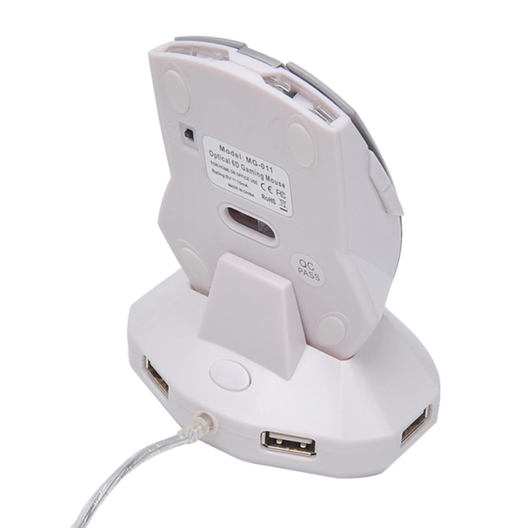 Lisslune | MZ-011 2.4GHz 1600DPI wireless rechargeable optical mouse with HUB function (Silver)