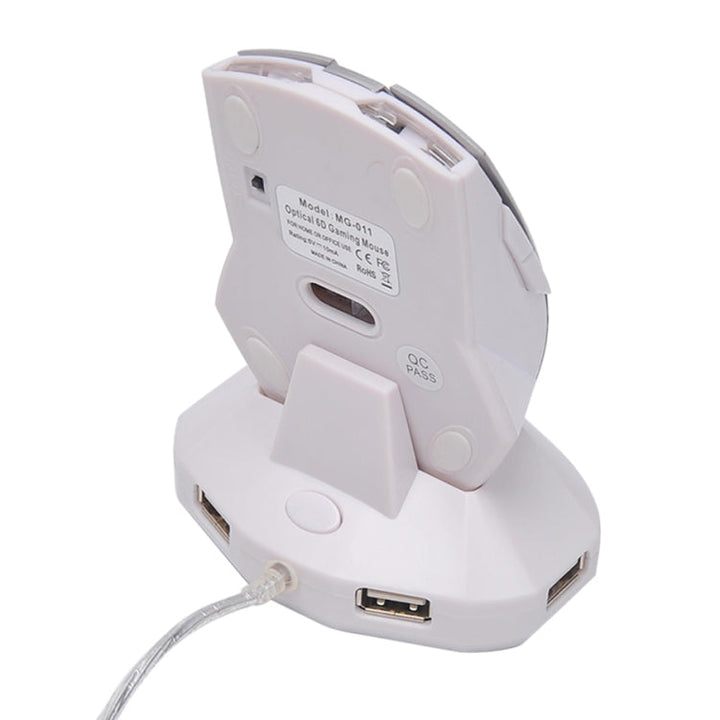 Lisslune | MZ-011 2.4GHz 1600DPI wireless rechargeable optical mouse with HUB function (Silver)