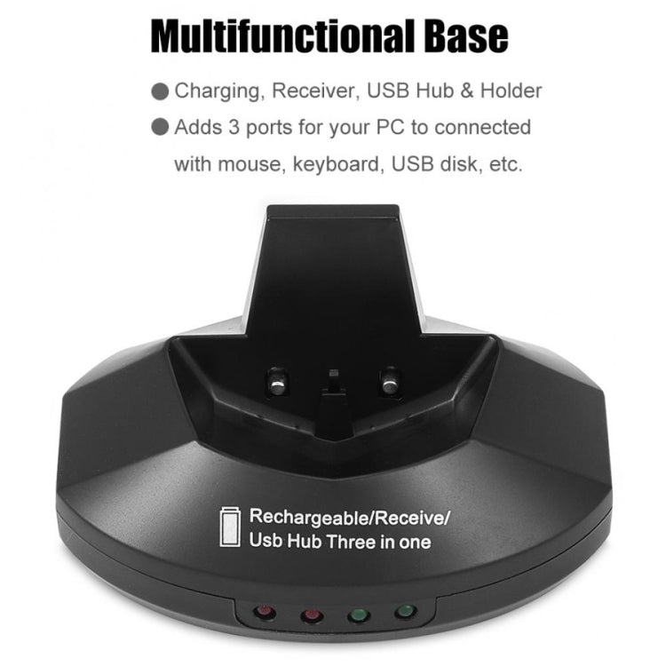 Lisslune | MZ-011 2.4GHz 1600DPI wireless rechargeable optical mouse with HUB function (Silver)