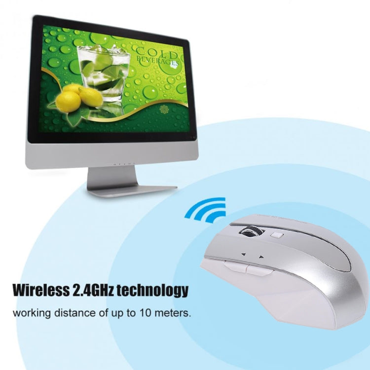 Lisslune | MZ-011 2.4GHz 1600DPI wireless rechargeable optical mouse with HUB function (Silver)