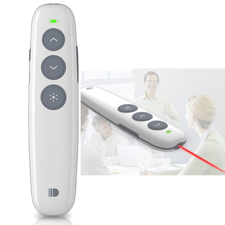 Lisslune | Doosl DSIT007 2.4 GHz rechargeable PowerPoint presentation wireless clicker remote control pen, control range: 100m (White)