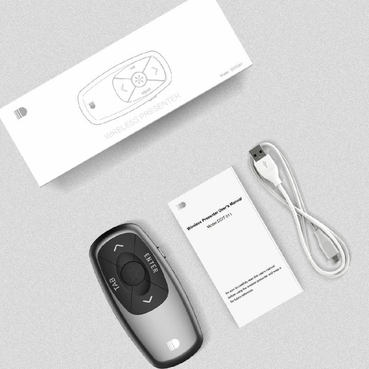 Lisslune | Doosl DSIT011 2.4GHz Mini rechargeable PowerPoint presentation remote control, control distance: 100m (Black)