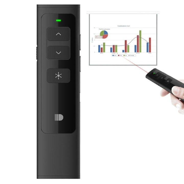 Lisslune | Doosl DSIT013 2.4GHz rechargeable PowerPoint presentation remote control multifunctional laser pointer for PowerPoint / Keynote / Prezi, control range: 100m (Black)