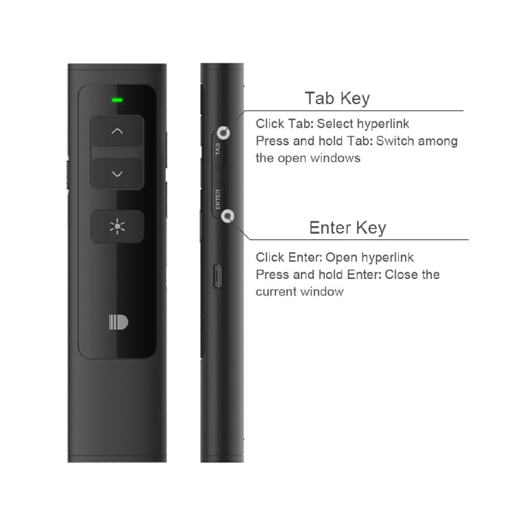 Lisslune | Doosl DSIT013 2.4GHz rechargeable PowerPoint presentation remote control multifunctional laser pointer for PowerPoint / Keynote / Prezi, control range: 100m (Black)