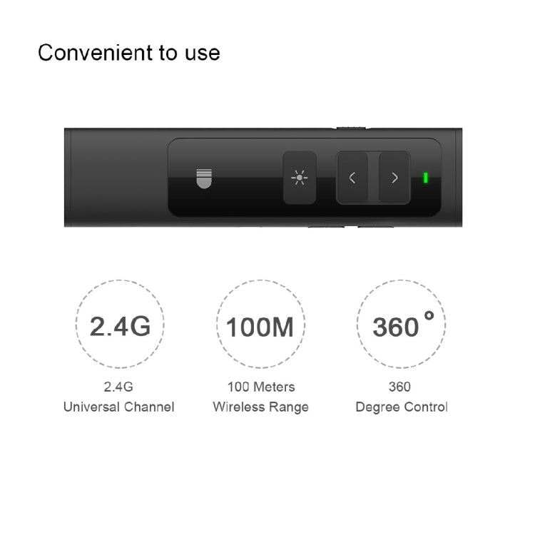 Lisslune | Doosl DSIT013 2.4GHz rechargeable PowerPoint presentation remote control multifunctional laser pointer for PowerPoint / Keynote / Prezi, control range: 100m (Black)