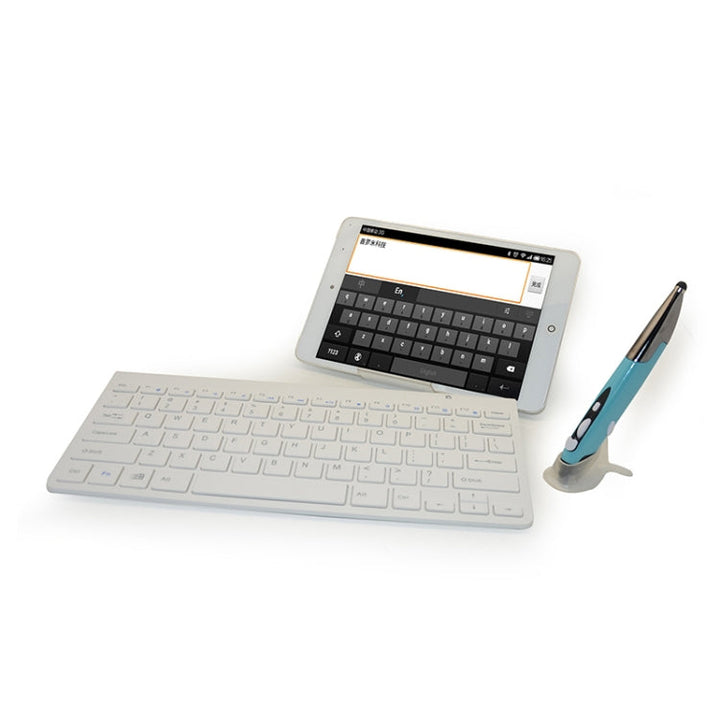 Lisslune | KM-909 2.4GHz Wireless Multimedia Keyboard + Wireless Optical Pen Mouse with USB Receiver Set for Computer PC Laptop, Random Color Delivery of the Pen Mouses (White)
