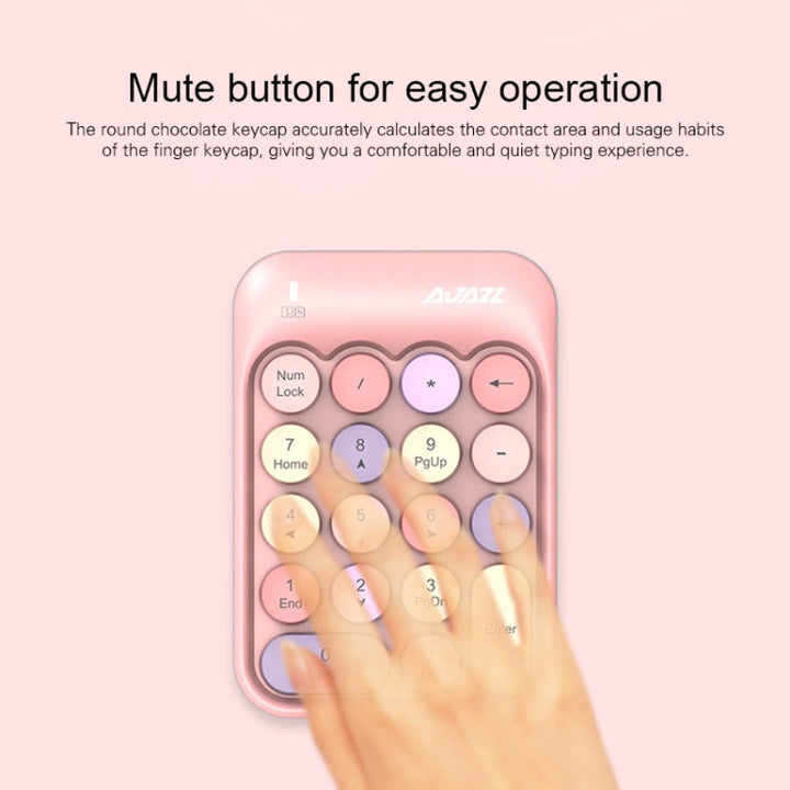 Lisslune | Ajazz AK18 2.4G Mini Wireless Multicolor Keys Numeric Keyboard (Pink)