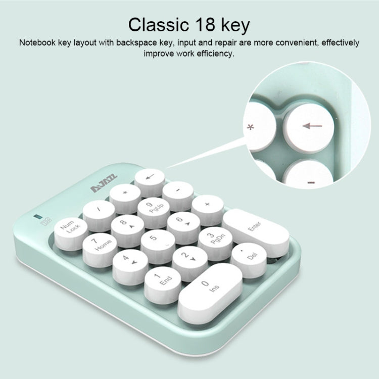 Lisslune | Ajazz AK18 2.4G Mini Wireless Multicolor Keys Numeric Keyboard (Pink)