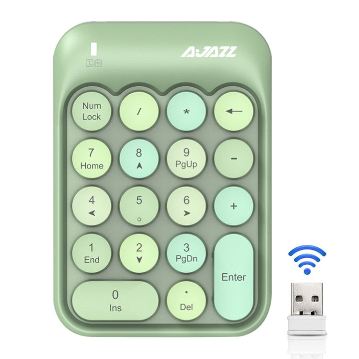 Lisslune | Ajazz AK18 2.4G Mini Wireless Multicolor Keys Numeric Keypad (Green)